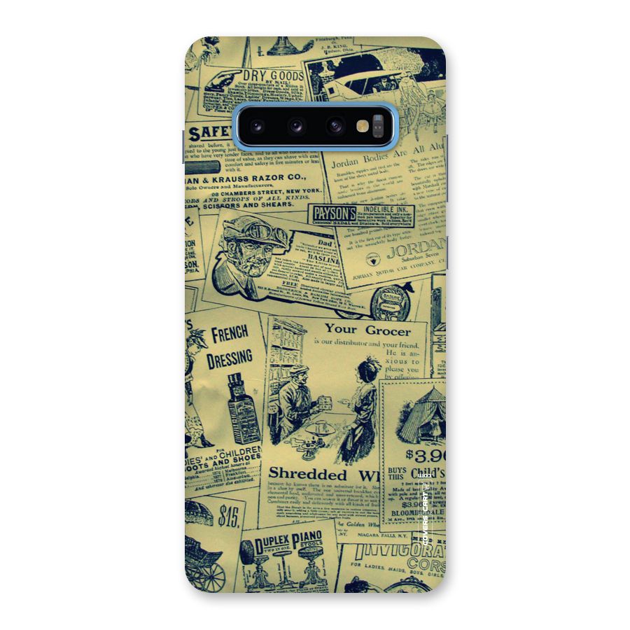 Vintage Newspaper Cutouts Back Case for Galaxy S10 Plus