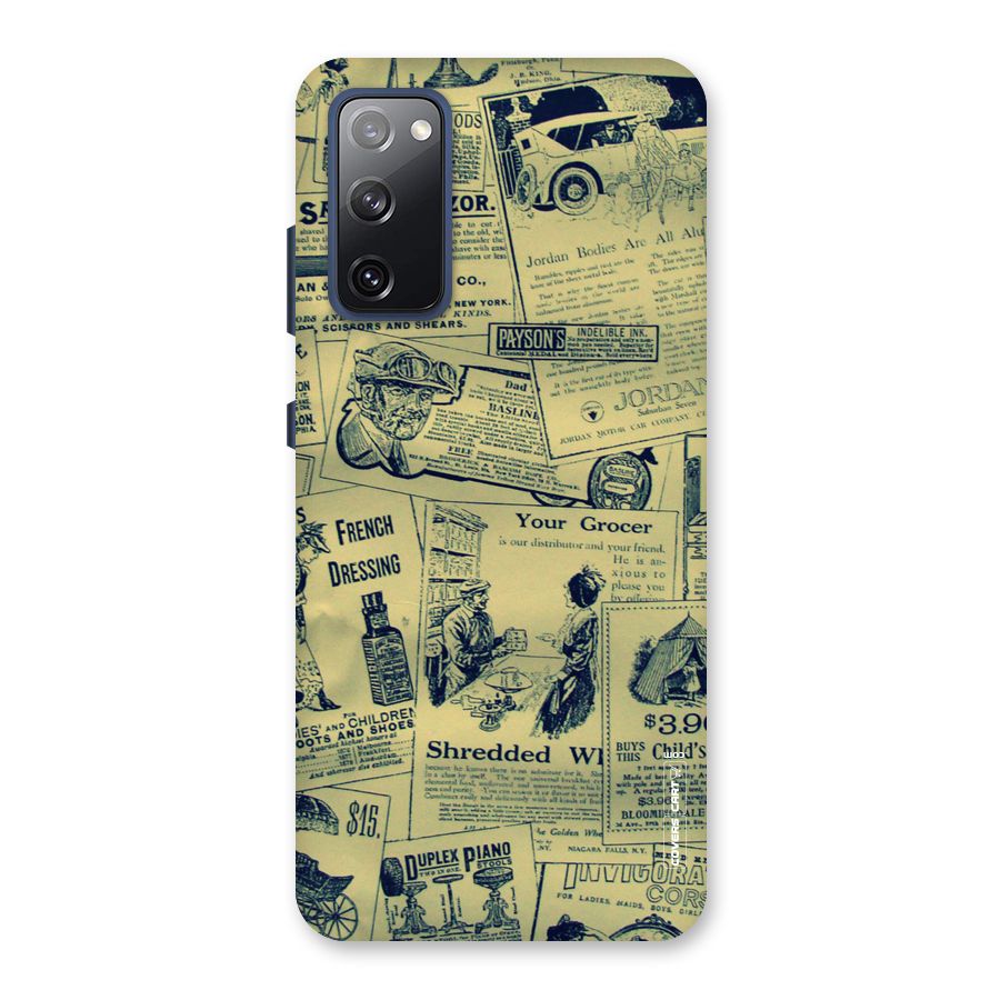 Vintage Newspaper Cutouts Back Case for Galaxy S20 FE