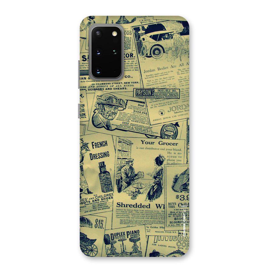 Vintage Newspaper Cutouts Back Case for Galaxy S20 Plus