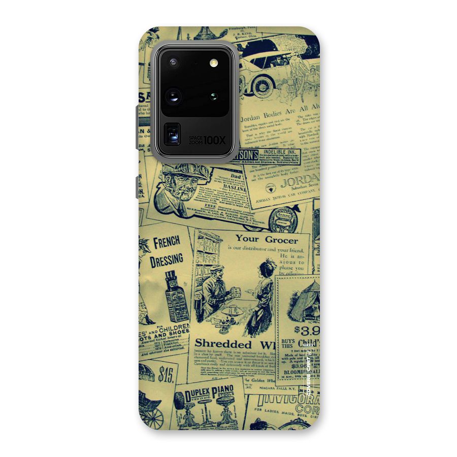 Vintage Newspaper Cutouts Back Case for Galaxy S20 Ultra