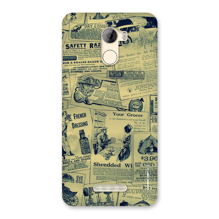 Vintage Newspaper Cutouts Back Case for Gionee A1 LIte