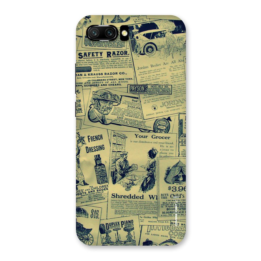 Vintage Newspaper Cutouts Back Case for Honor 10