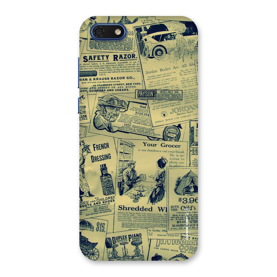 Vintage Newspaper Cutouts Back Case for Honor 7s