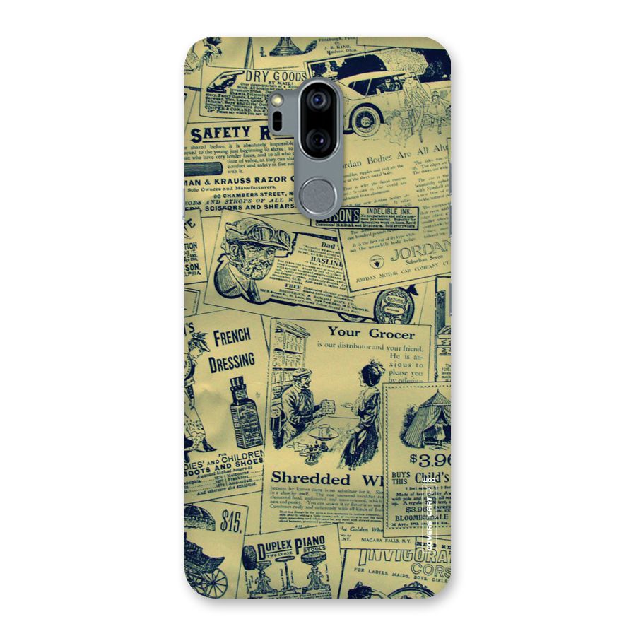 Vintage Newspaper Cutouts Back Case for LG G7