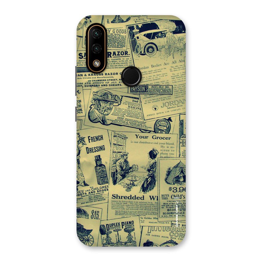 Vintage Newspaper Cutouts Back Case for Lenovo A6 Note