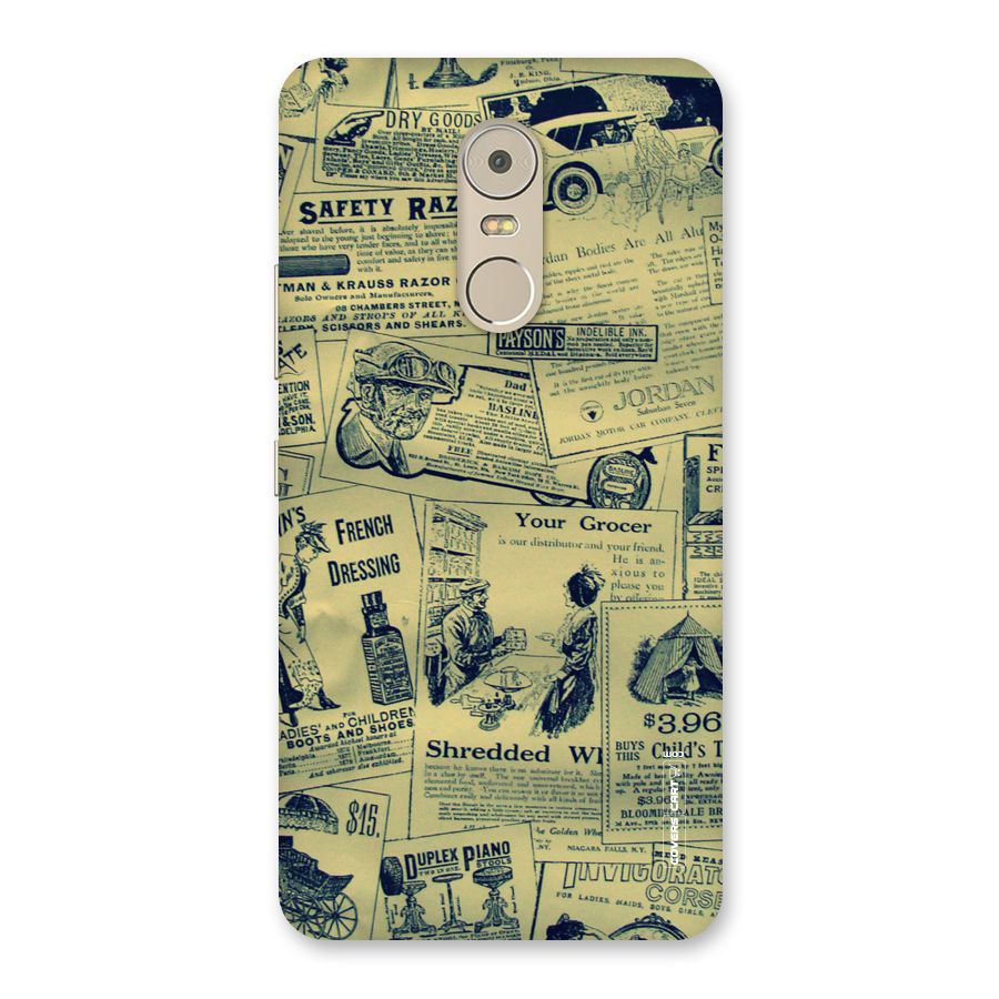 Vintage Newspaper Cutouts Back Case for Lenovo K6 Note