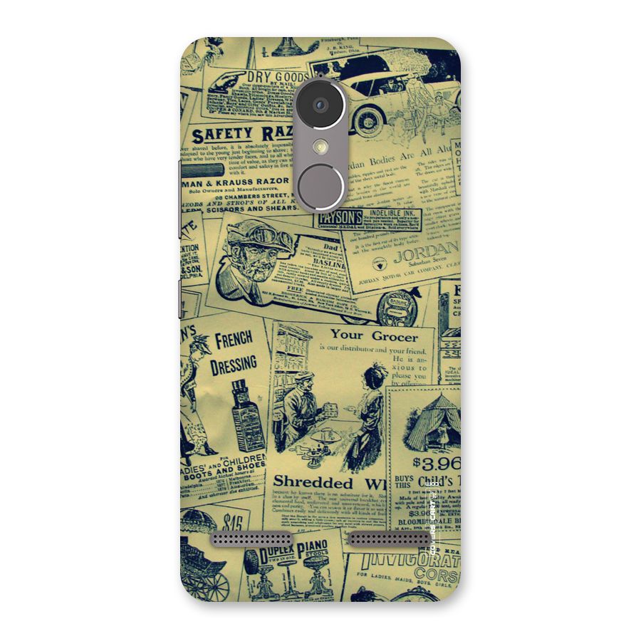 Vintage Newspaper Cutouts Back Case for Lenovo K6 Power