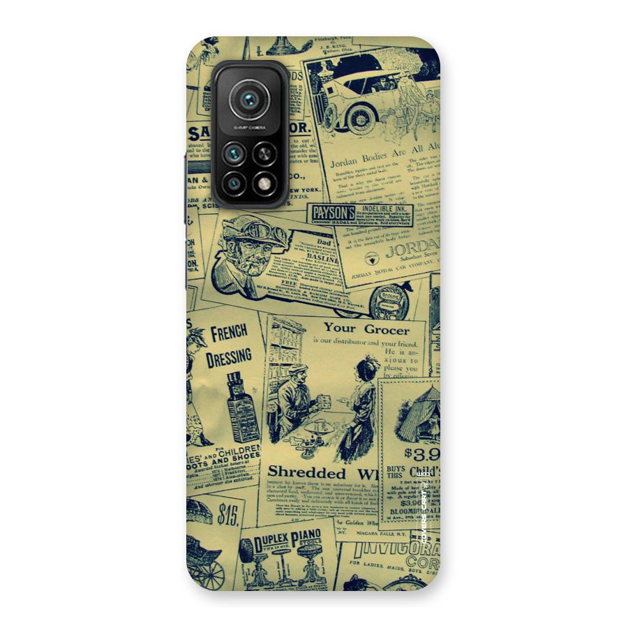 Vintage Newspaper Cutouts Back Case for Mi 10T 5G