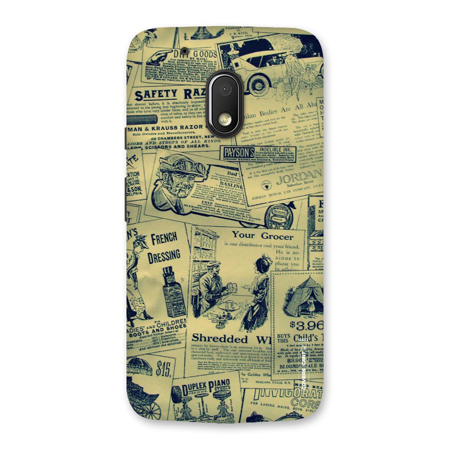 Vintage Newspaper Cutouts Back Case for Moto G4 Play