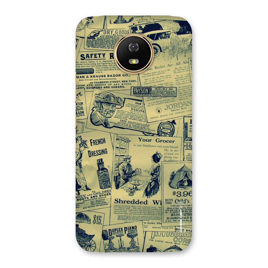 Vintage Newspaper Cutouts Back Case for Moto G5s