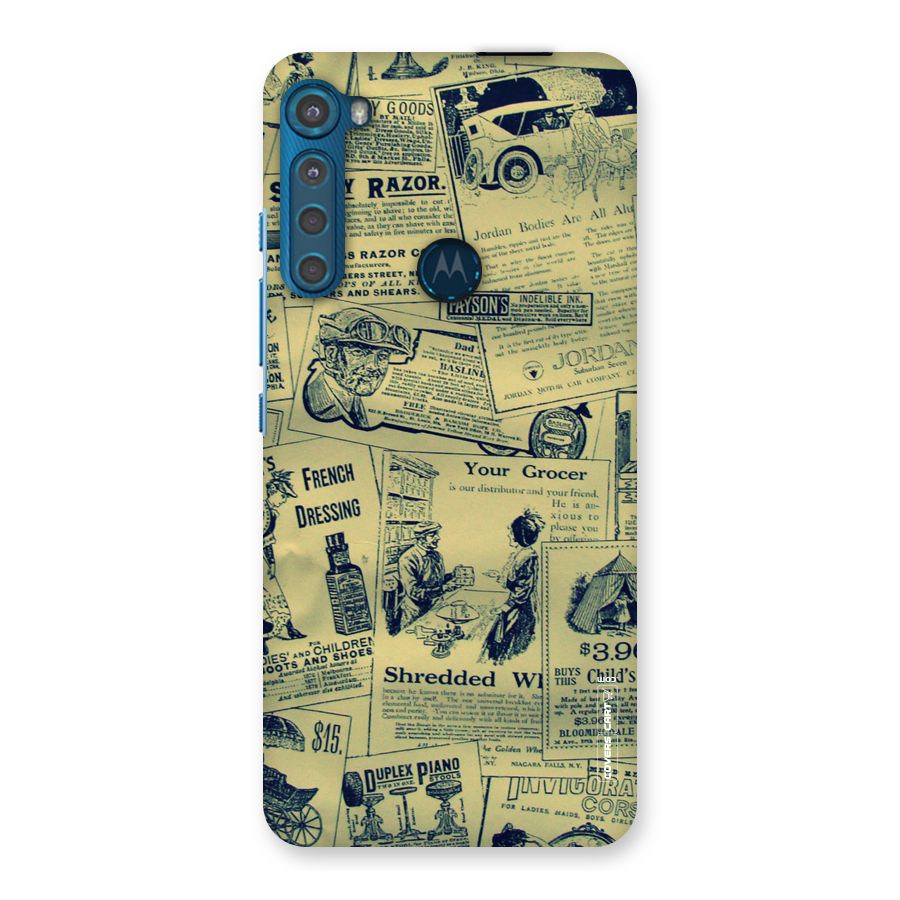 Vintage Newspaper Cutouts Back Case for Motorola One Fusion Plus