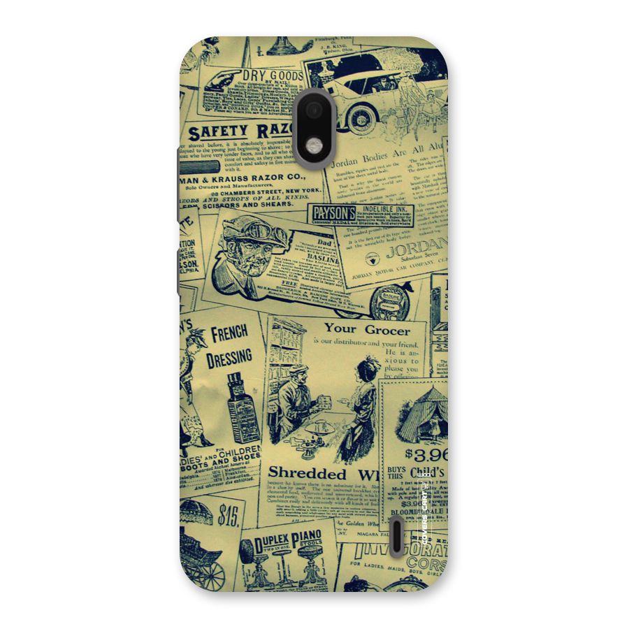 Vintage Newspaper Cutouts Back Case for Nokia 2.2
