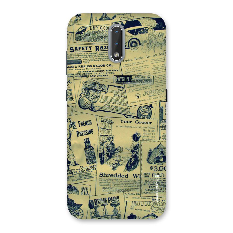 Vintage Newspaper Cutouts Back Case for Nokia 2.3