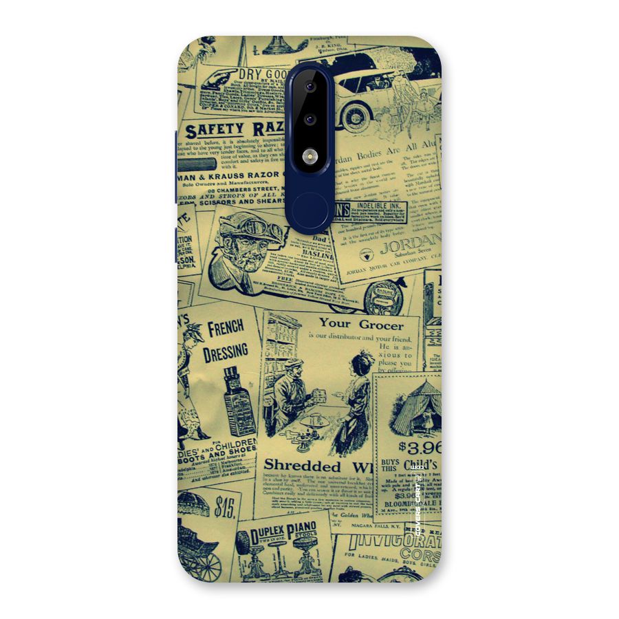 Vintage Newspaper Cutouts Back Case for Nokia 5.1 Plus