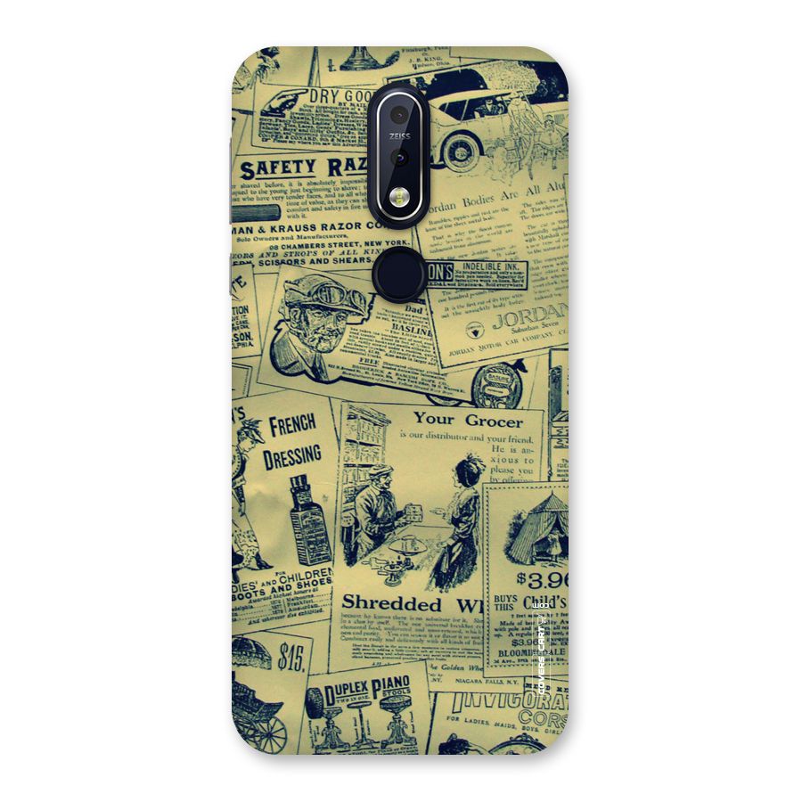 Vintage Newspaper Cutouts Back Case for Nokia 7.1