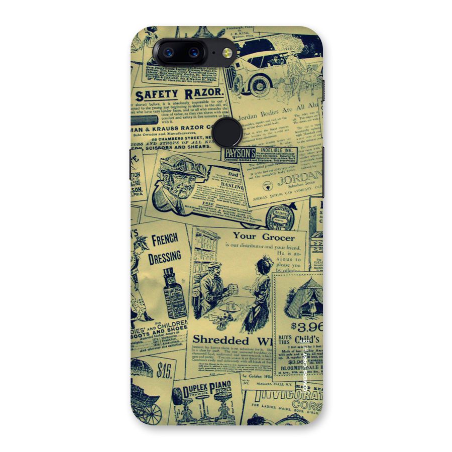 Vintage Newspaper Cutouts Back Case for OnePlus 5T