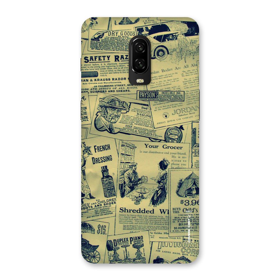 Vintage Newspaper Cutouts Back Case for OnePlus 6T