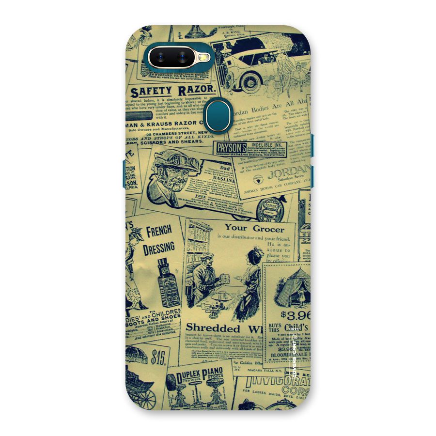 Vintage Newspaper Cutouts Back Case for Oppo A12s