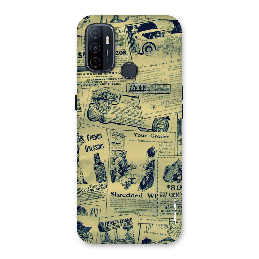 Vintage Newspaper Cutouts Back Case for Oppo A32
