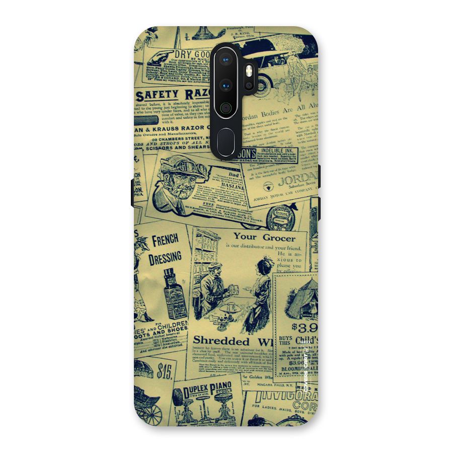 Vintage Newspaper Cutouts Back Case for Oppo A5 (2020)