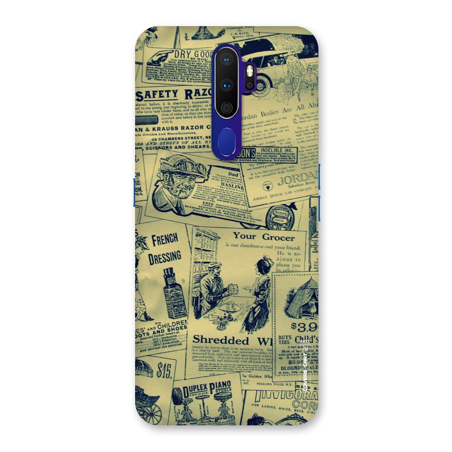 Vintage Newspaper Cutouts Back Case for Oppo A9 (2020)