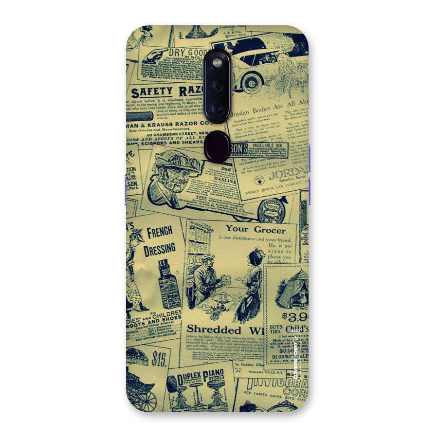 Vintage Newspaper Cutouts Back Case for Oppo F11 Pro