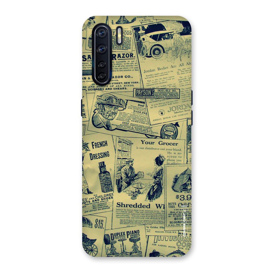 Vintage Newspaper Cutouts Back Case for Oppo F15