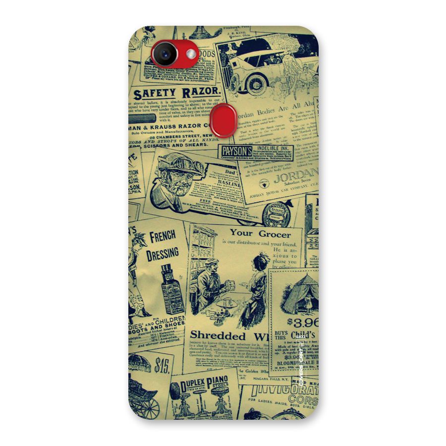 Vintage Newspaper Cutouts Back Case for Oppo F7