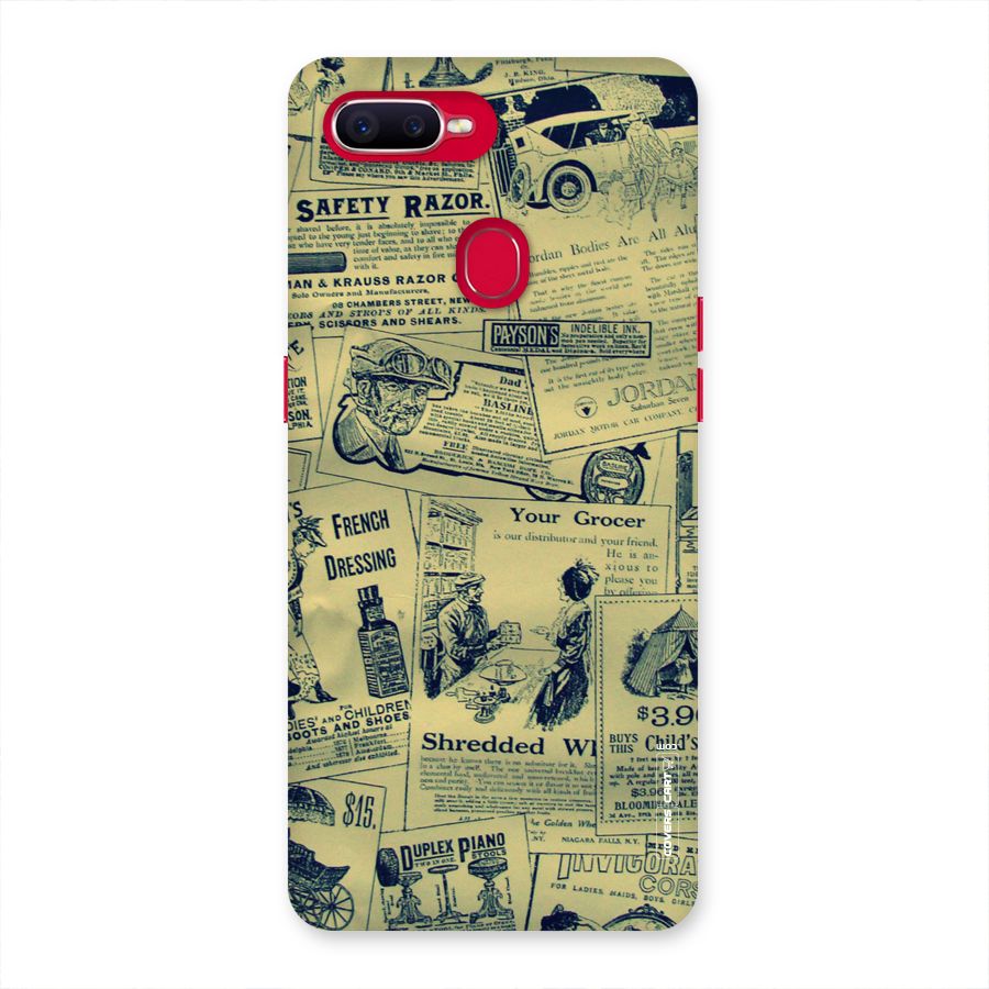 Vintage Newspaper Cutouts Back Case for Oppo F9 Pro