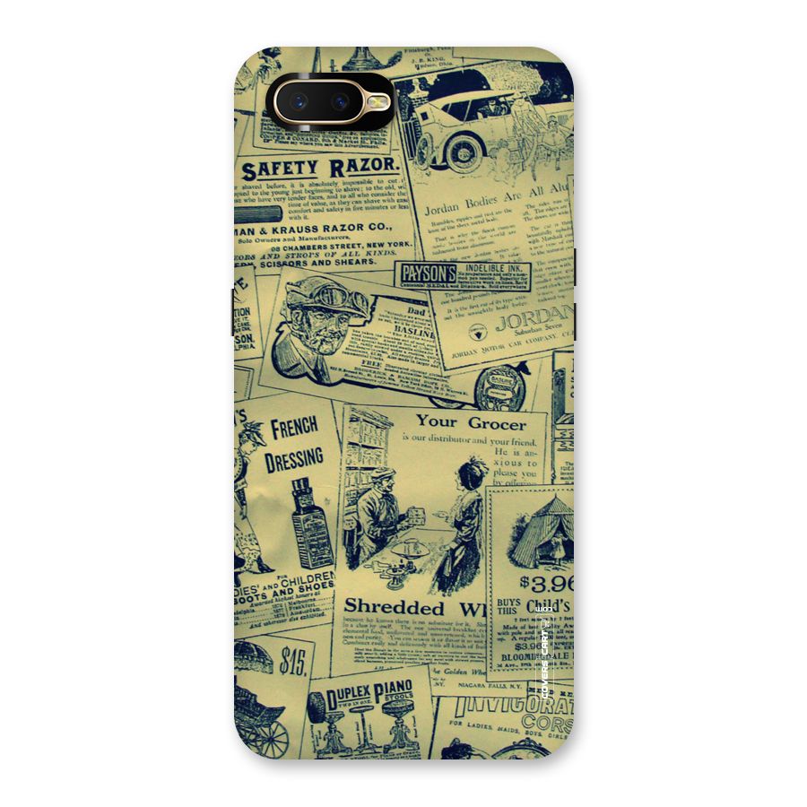 Vintage Newspaper Cutouts Back Case for Oppo K1