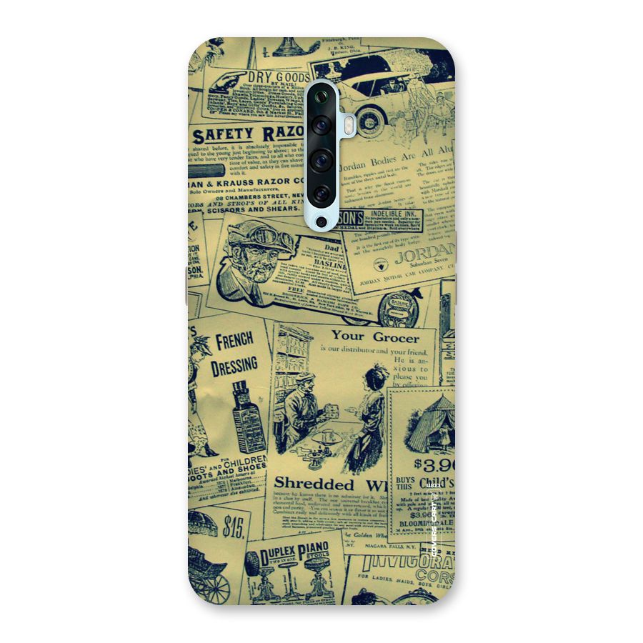 Vintage Newspaper Cutouts Back Case for Oppo Reno2 Z