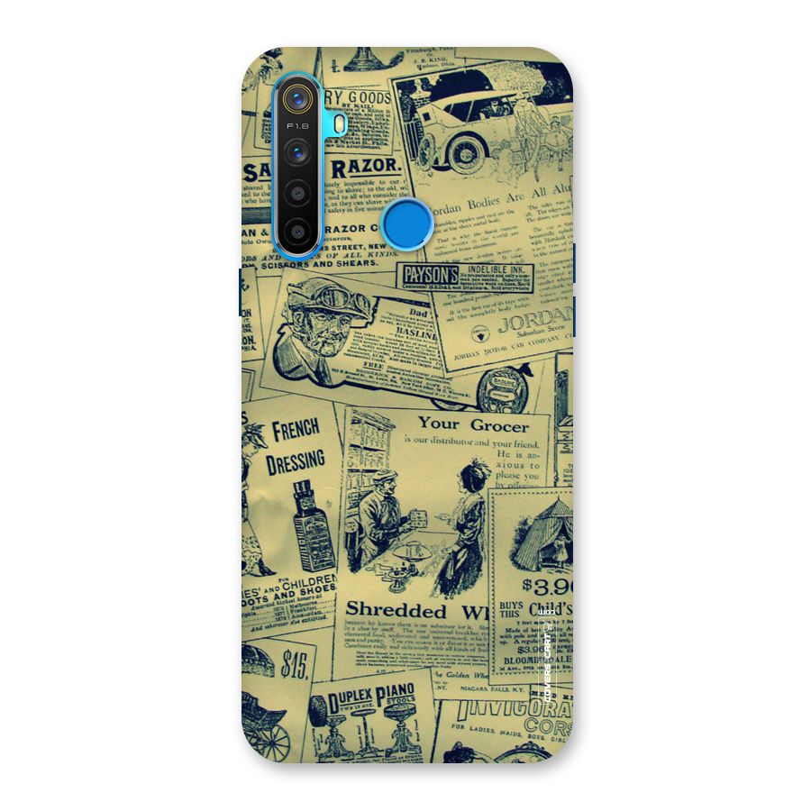 Vintage Newspaper Cutouts Back Case for Realme 5