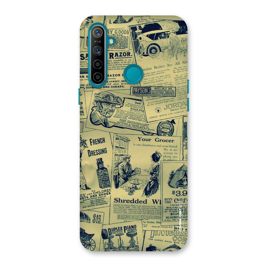 Vintage Newspaper Cutouts Back Case for Realme 5i