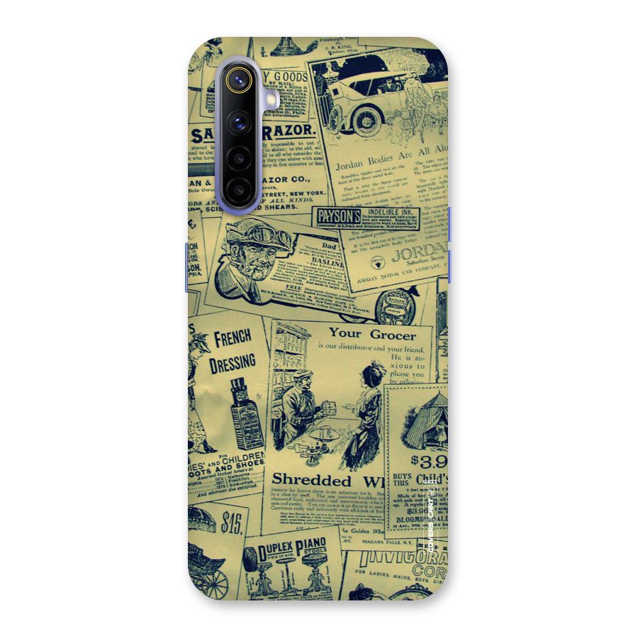 Vintage Newspaper Cutouts Back Case for Realme 6i