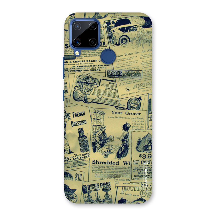 Vintage Newspaper Cutouts Back Case for Realme C12