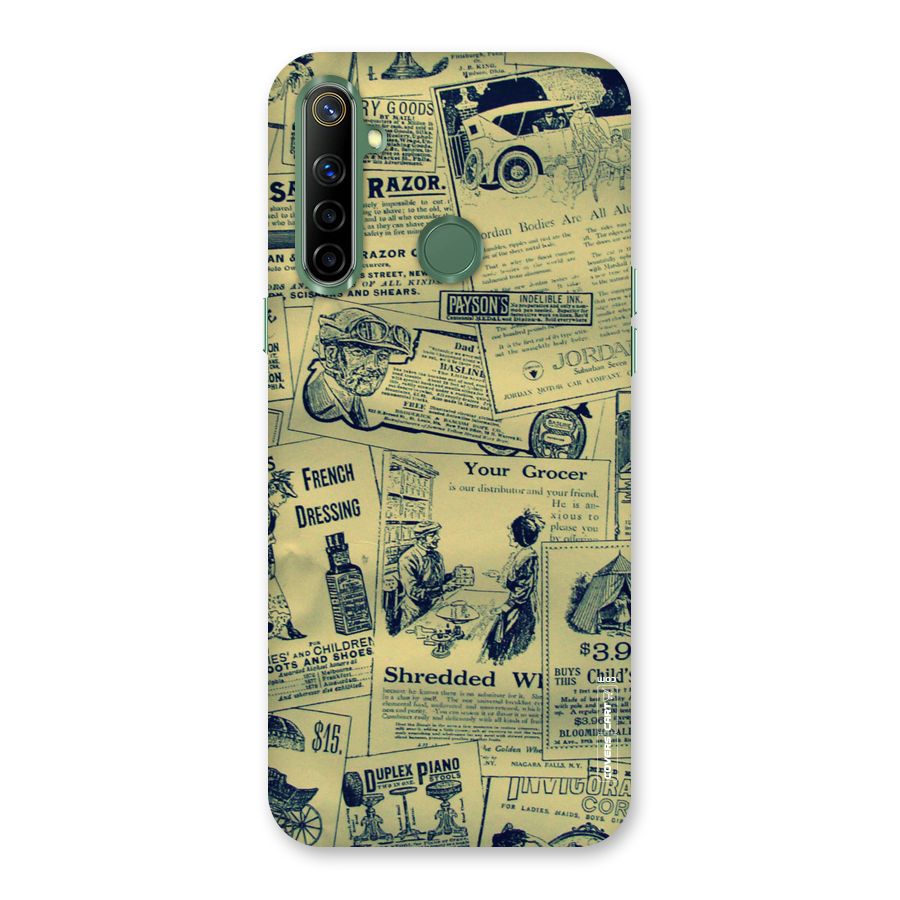 Vintage Newspaper Cutouts Back Case for Realme Narzo 10