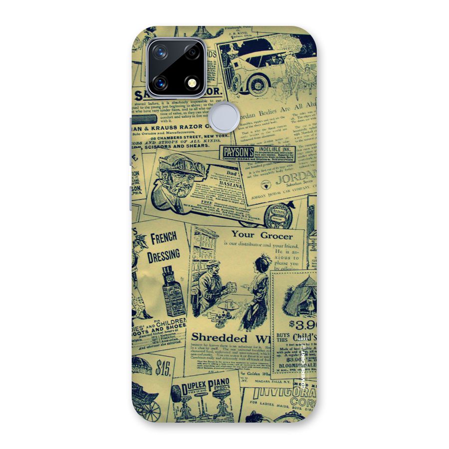 Vintage Newspaper Cutouts Back Case for Realme Narzo 20