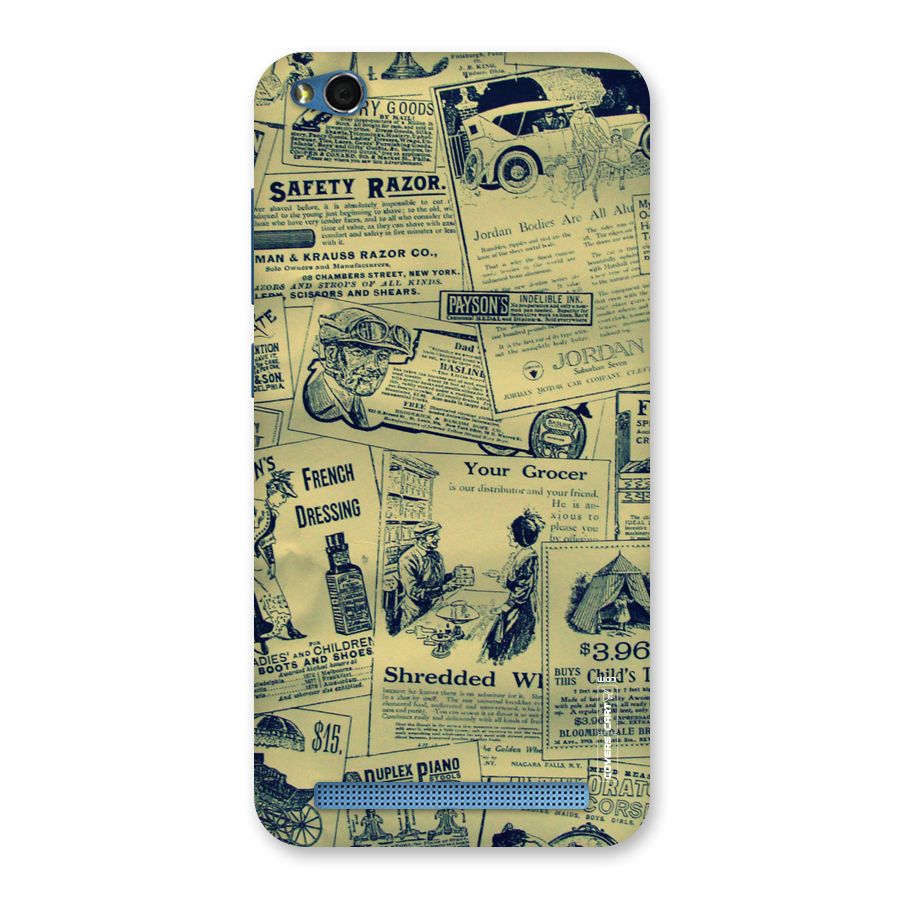 Vintage Newspaper Cutouts Back Case for Redmi 5A