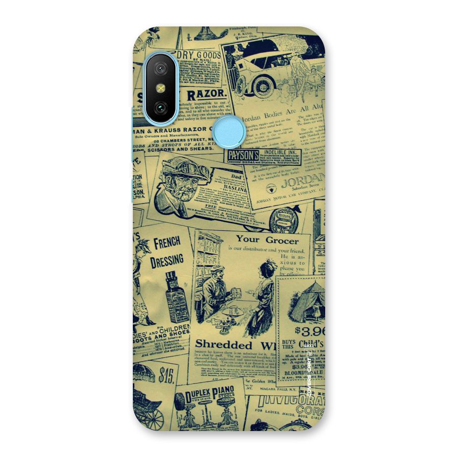 Vintage Newspaper Cutouts Back Case for Redmi 6 Pro