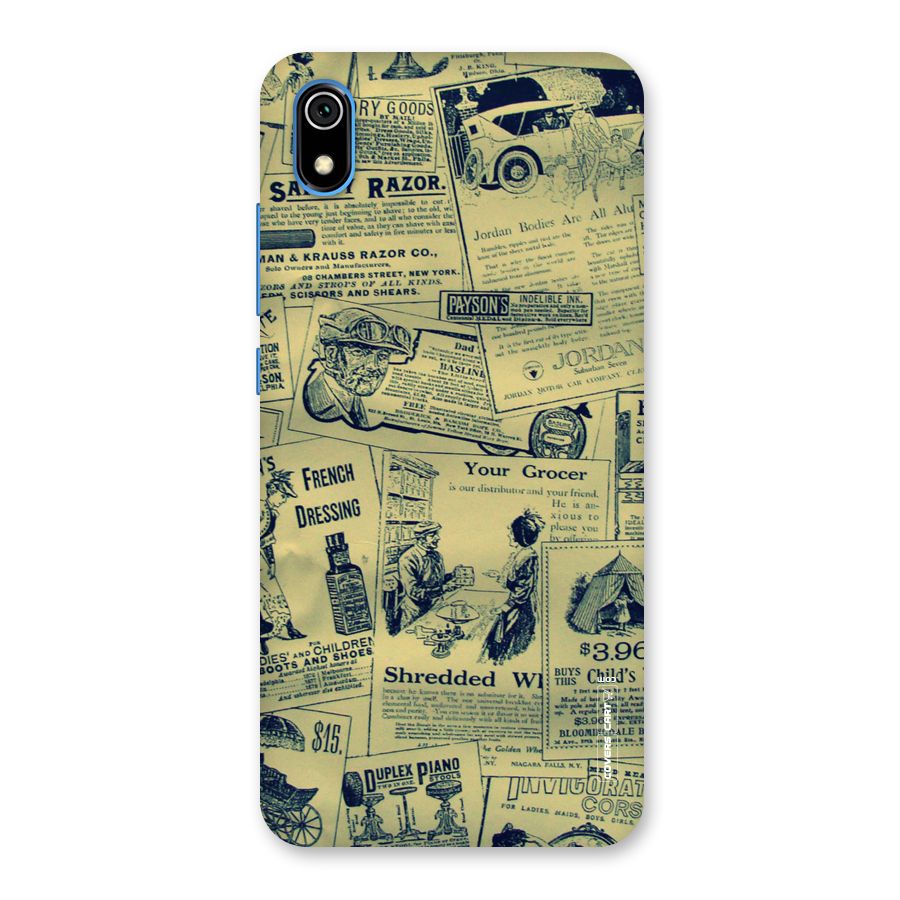 Vintage Newspaper Cutouts Back Case for Redmi 7A