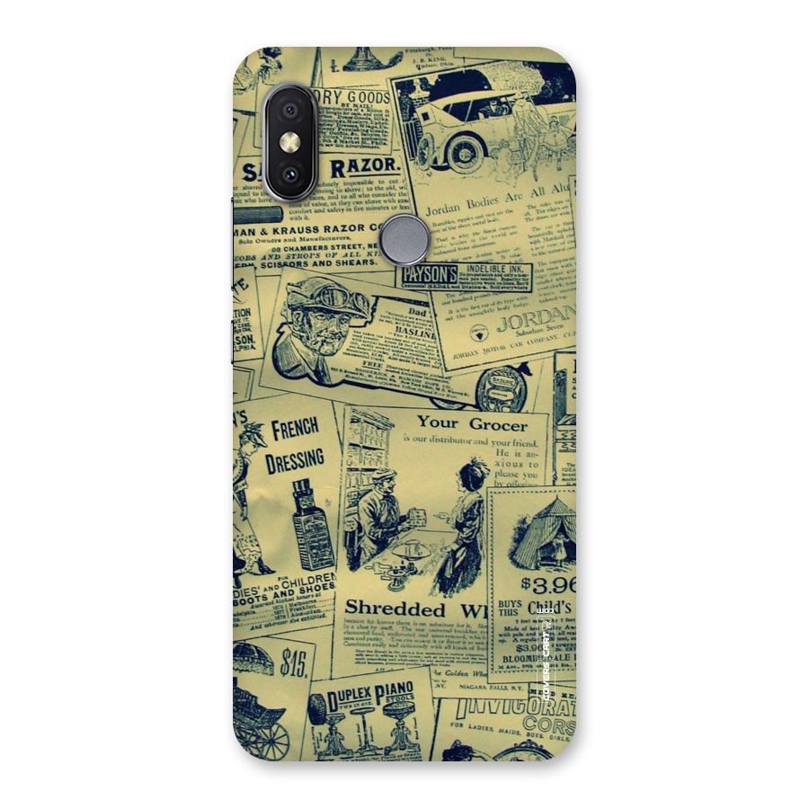 Vintage Newspaper Cutouts Back Case for Redmi Y2