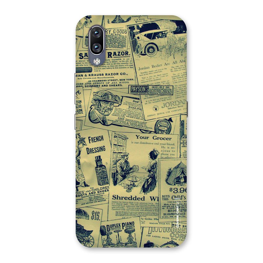 Vintage Newspaper Cutouts Back Case for Vivo NEX