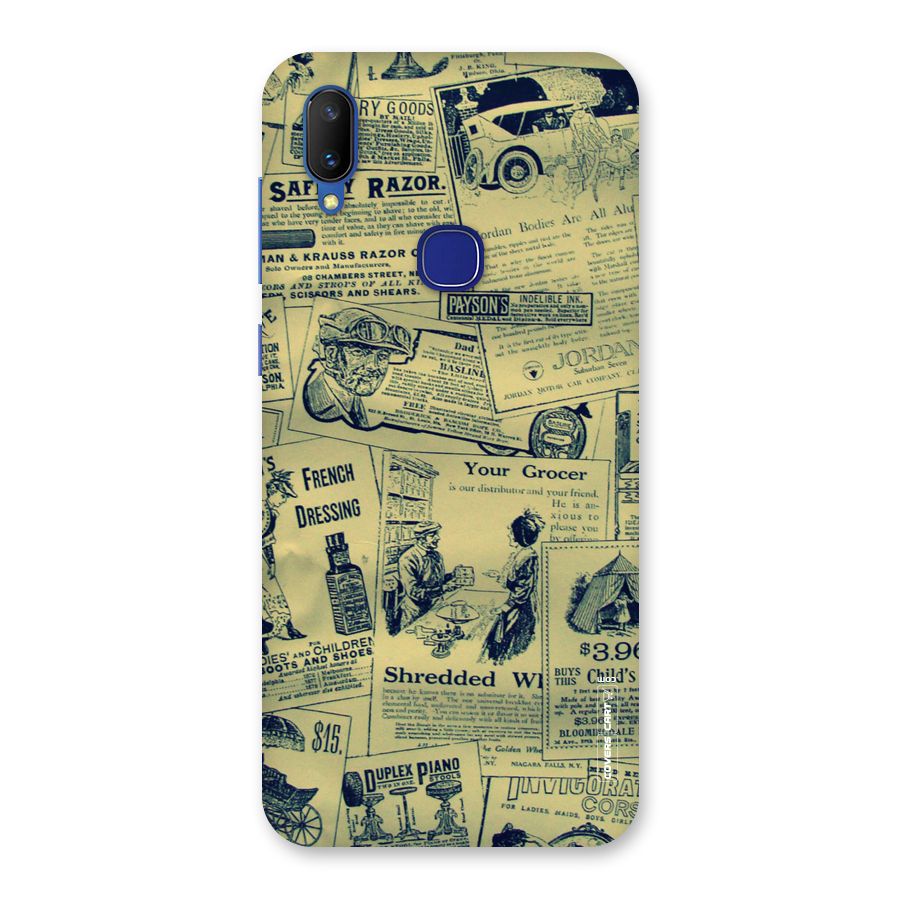 Vintage Newspaper Cutouts Back Case for Vivo V11