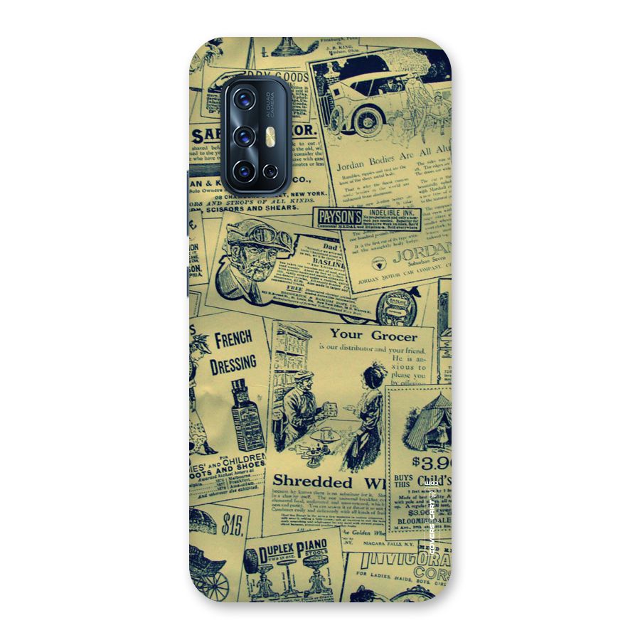 Vintage Newspaper Cutouts Back Case for Vivo V17