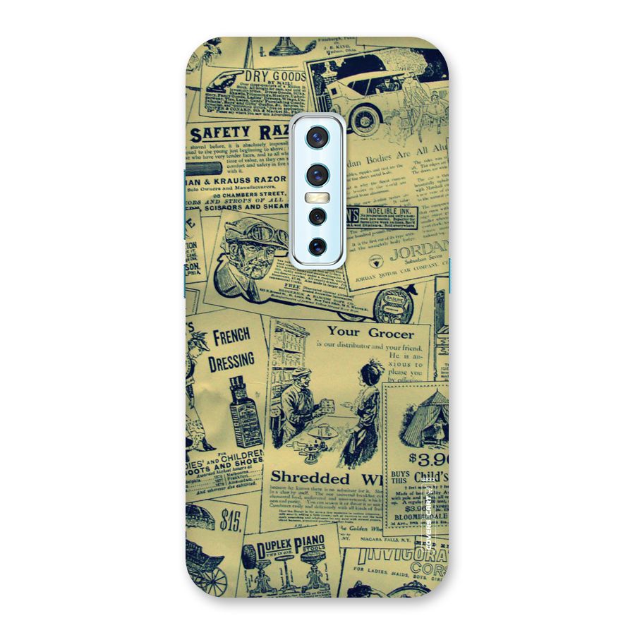Vintage Newspaper Cutouts Back Case for Vivo V17 Pro