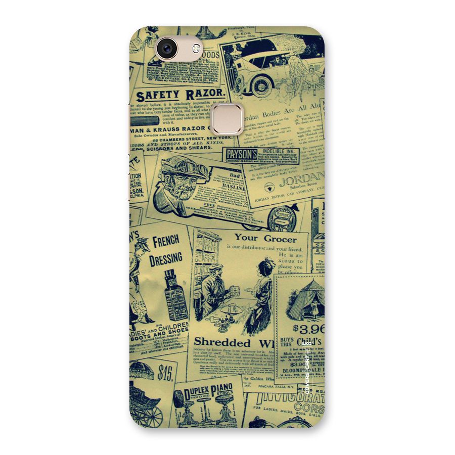 Vintage Newspaper Cutouts Back Case for Vivo V7