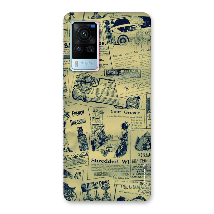 Vintage Newspaper Cutouts Back Case for Vivo X60 Pro