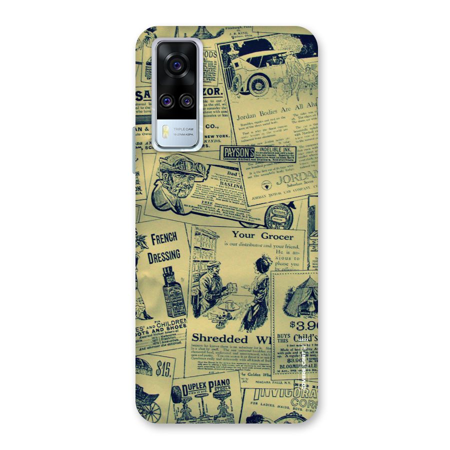 Vintage Newspaper Cutouts Back Case for Vivo Y31