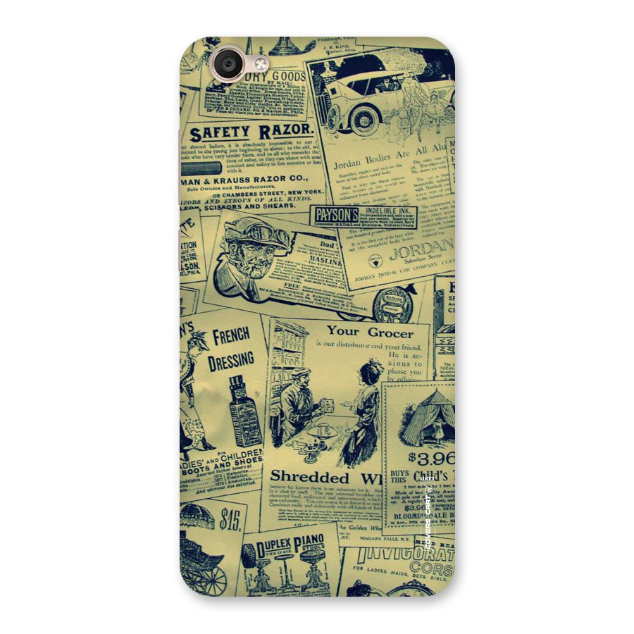 Vintage Newspaper Cutouts Back Case for Vivo Y55s