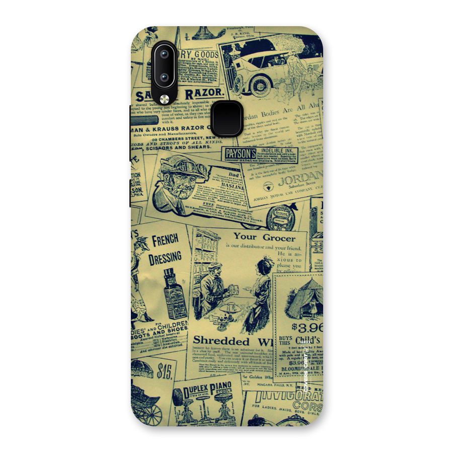 Vintage Newspaper Cutouts Back Case for Vivo Y95